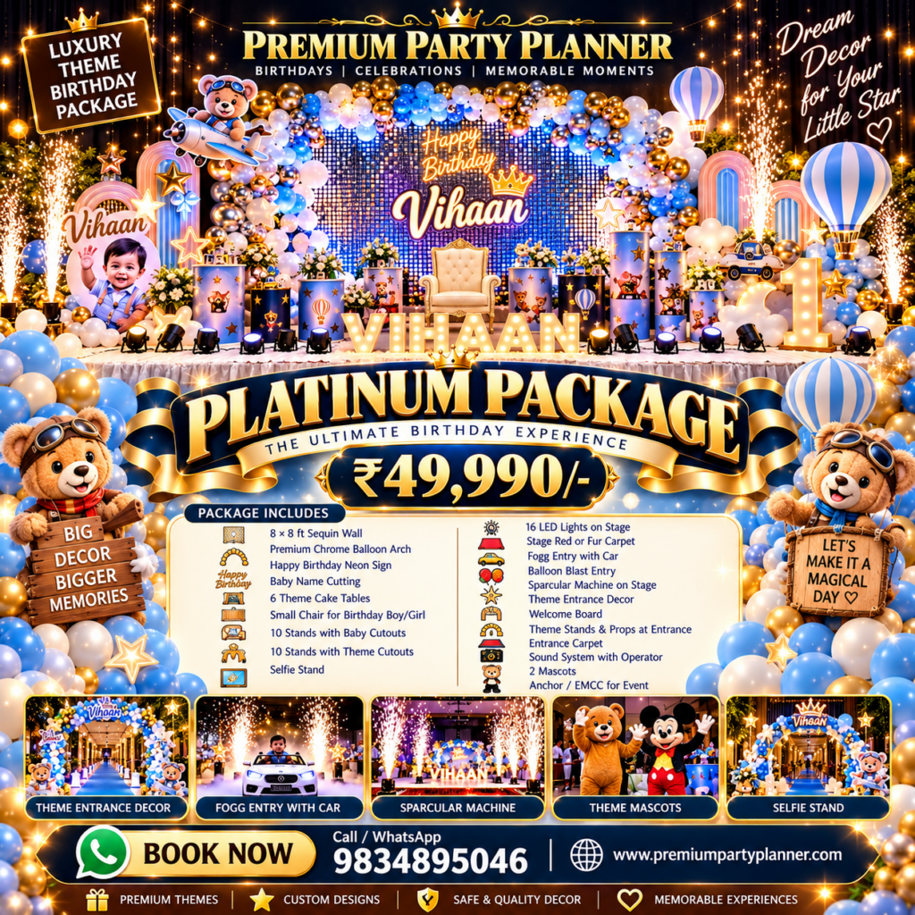 platinum birthday party package