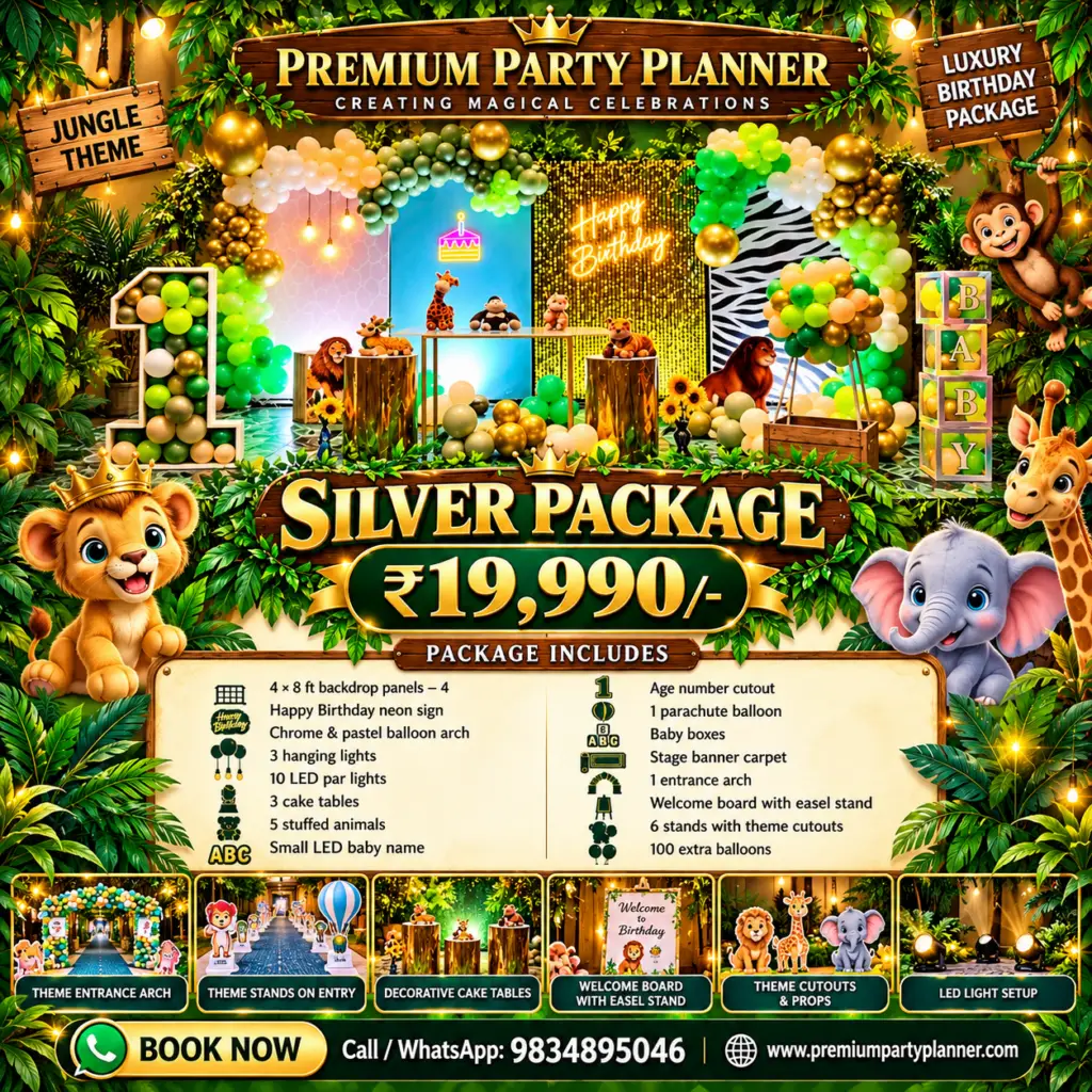 silver birthday party package